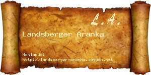 Landsberger Aranka névjegykártya